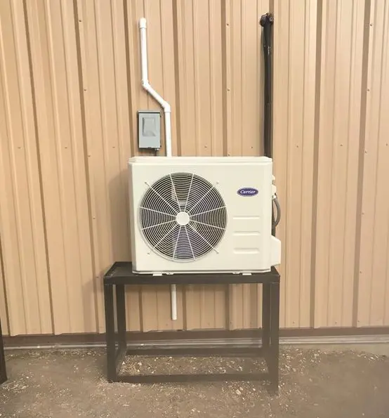 Ductless mini split heat pump heating and cooling system